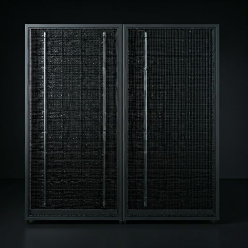 Серверна кімната з рядами серверів, що символізує захист даних